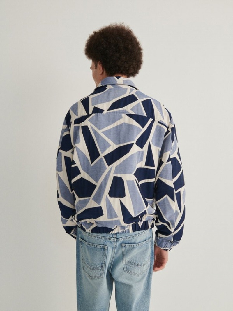 Reserved Patterned Bomber Jacken Herren Mehrfarbig | 3678-ZETYR