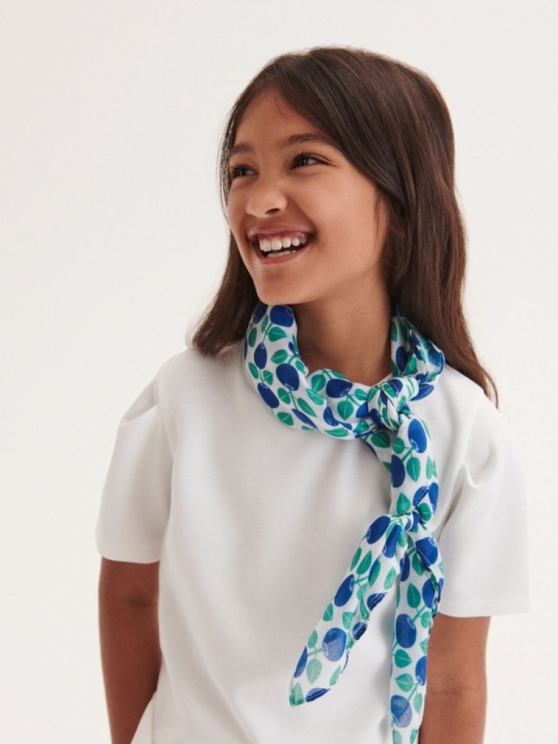 Reserved Patterned Neckerchief Schals Mädchen Weiß | 3026-CPMJF