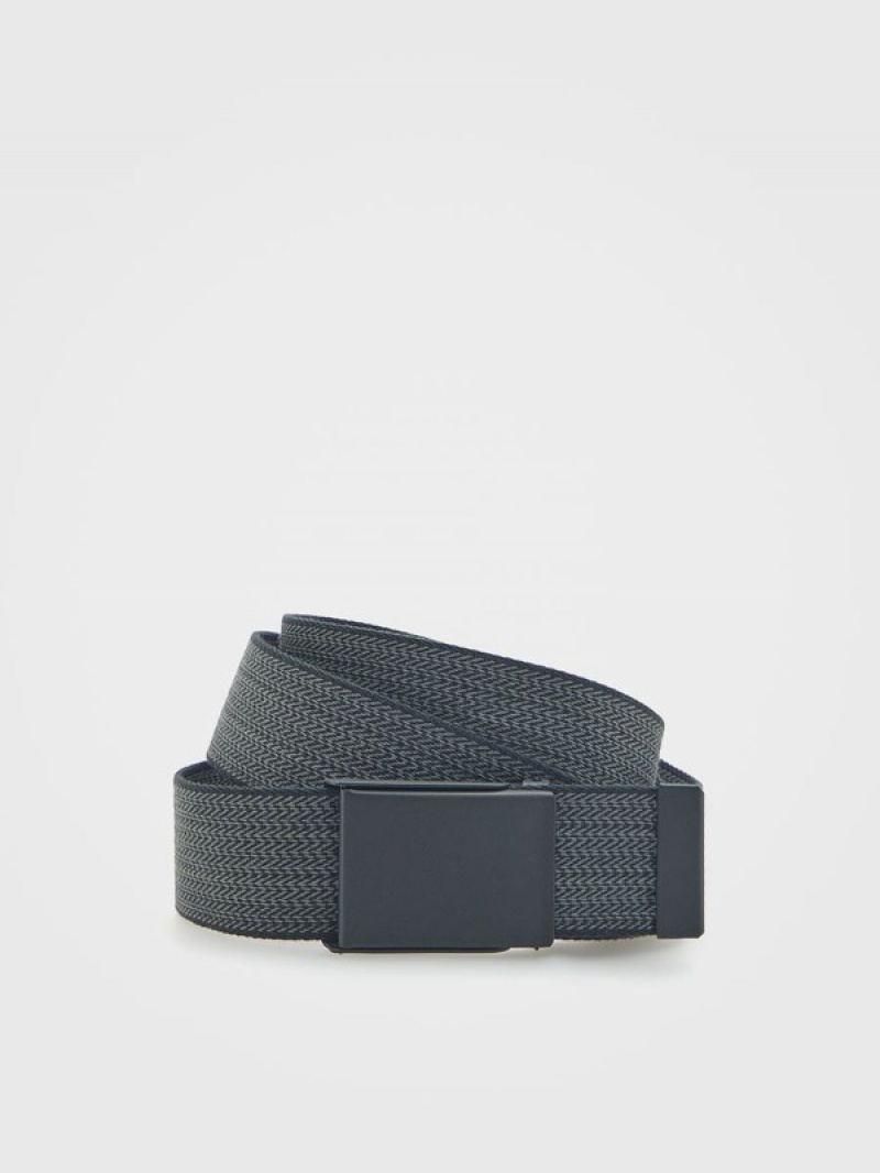 Reserved Patterned Webbing Gürtel Herren Dunkelgrau | 5178-PQNJC