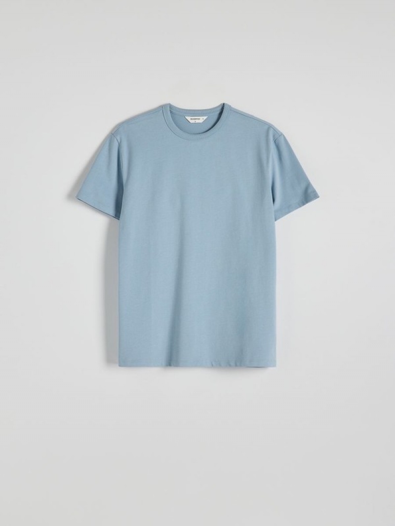 Reserved Plain Boxy T-shirts Herren Blau | 0587-ZKRBO