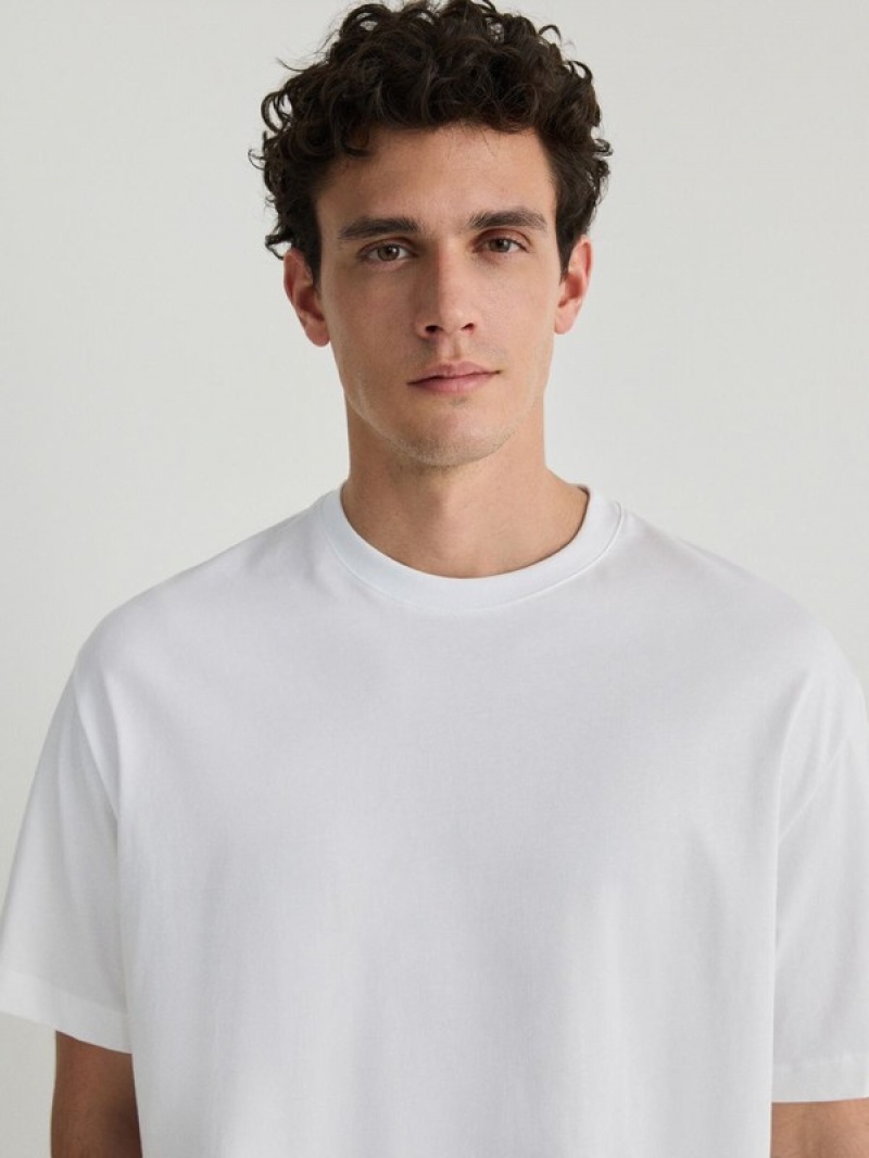 Reserved Plain Boxy T-shirts Herren Weiß | 6894-JIAVC