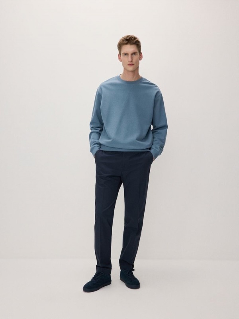 Reserved Plain Sweatshirts Herren Grau Blau | 3725-TDCOM