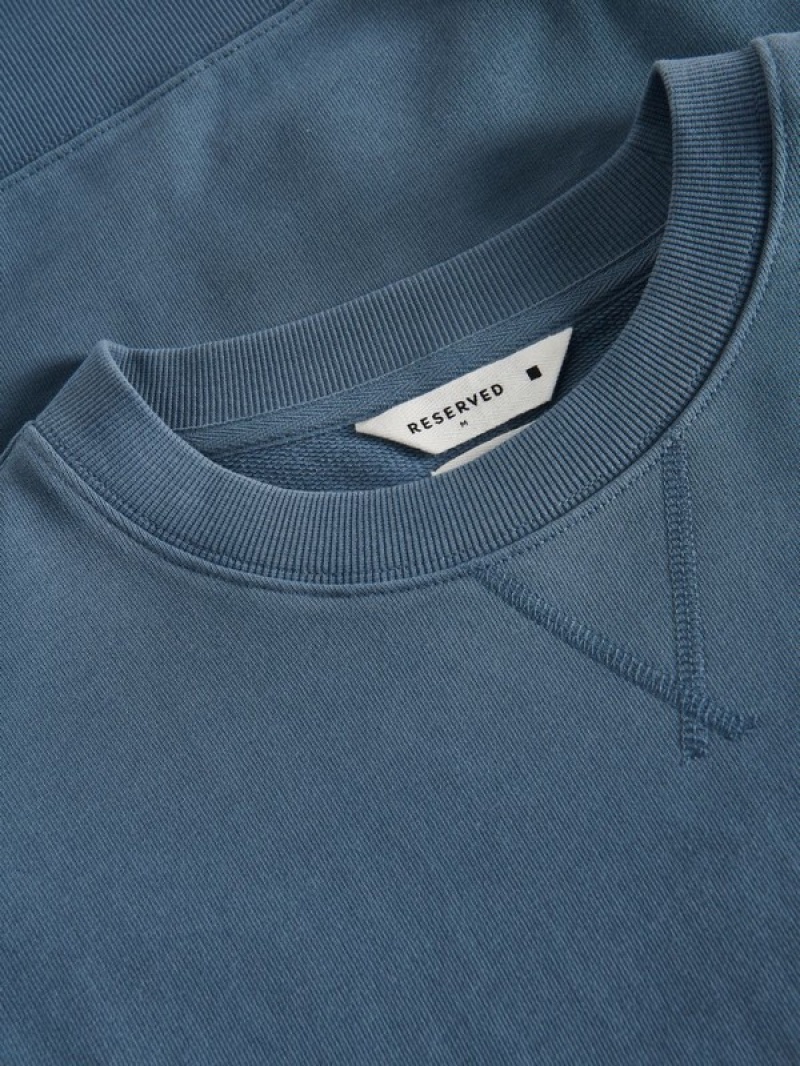 Reserved Plain Sweatshirts Herren Grau Blau | 3725-TDCOM