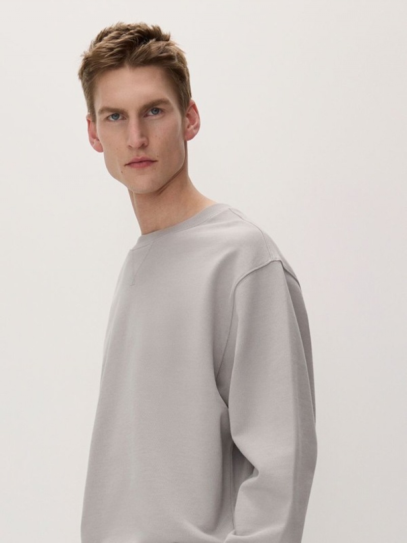 Reserved Plain Sweatshirts Herren Hellgrau | 5894-IASOY