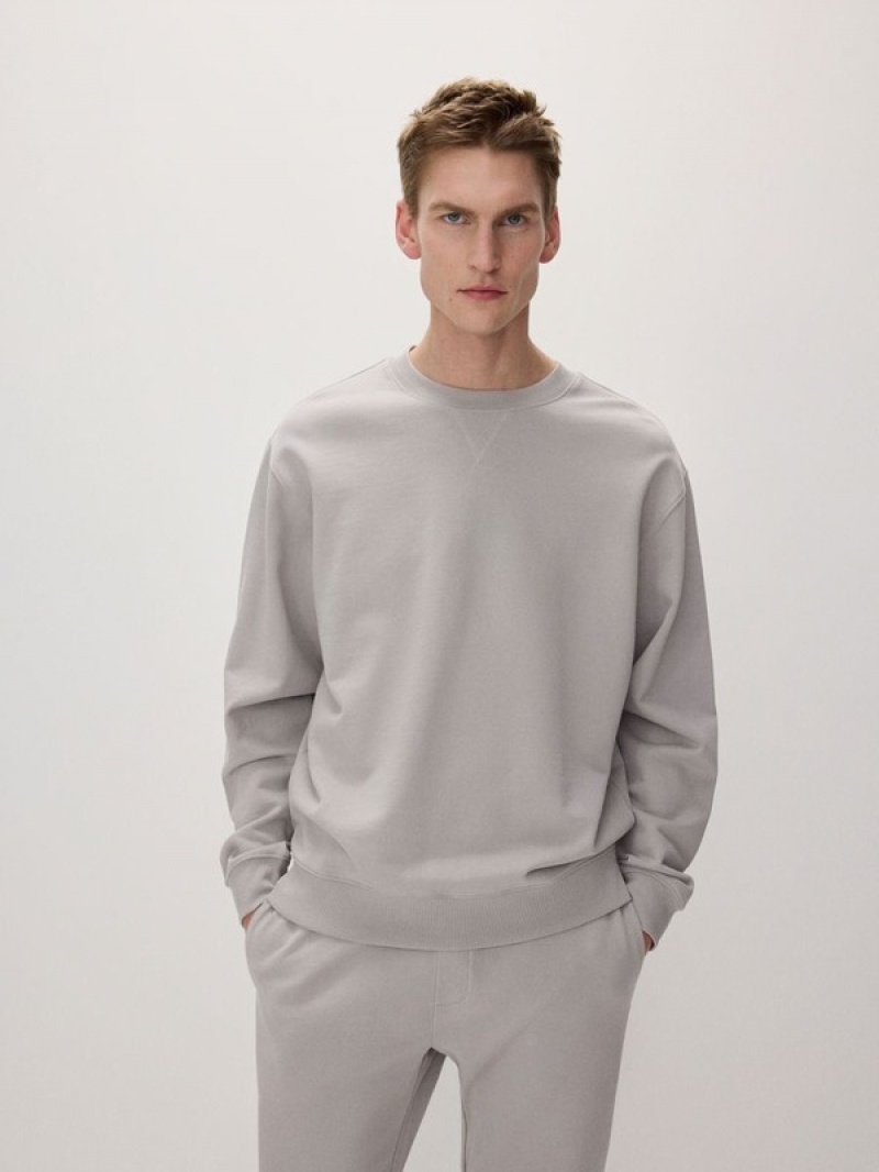 Reserved Plain Sweatshirts Herren Hellgrau | 5894-IASOY