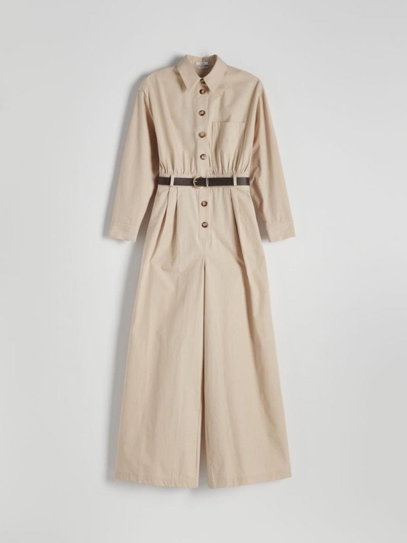 Reserved Play With Kleid Damen Beige | 6219-EIMVA