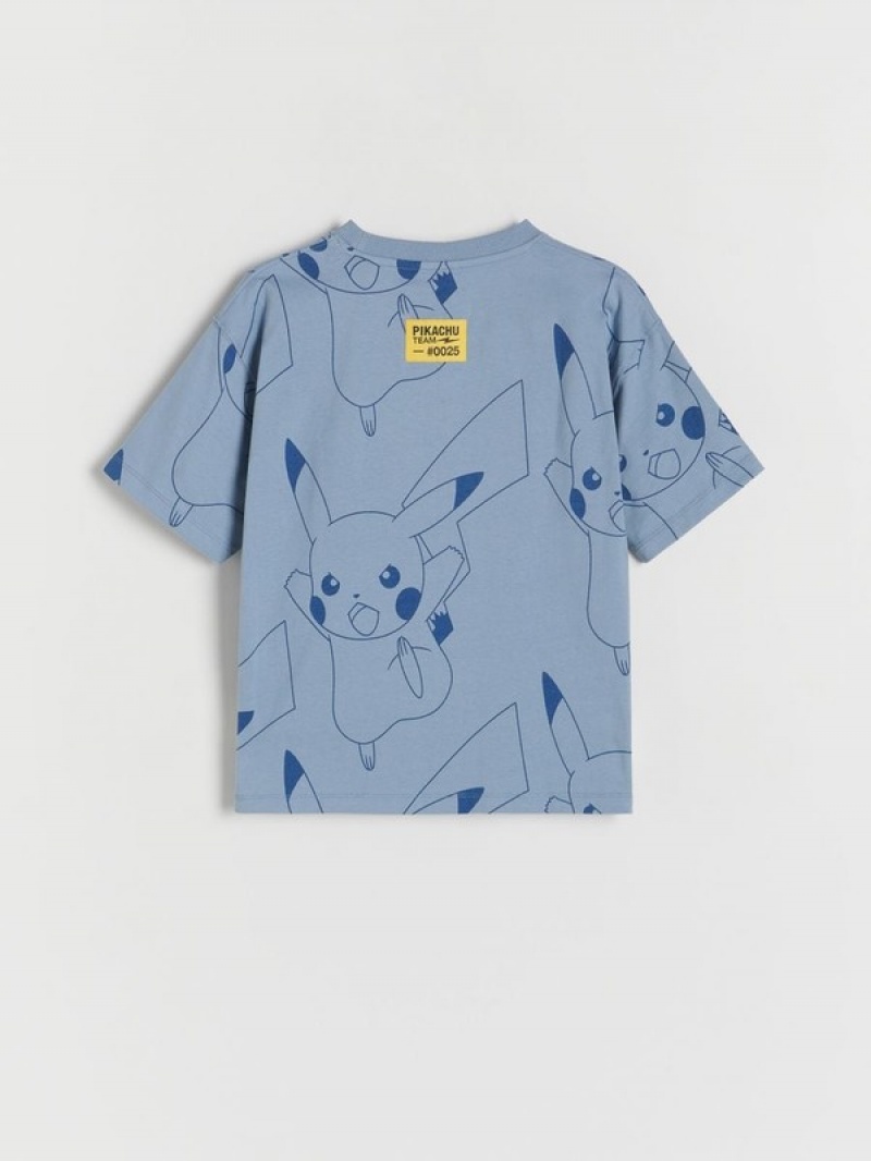 Reserved Pokémon Oversized T-shirts Jungen Blau | 1589-STHKD