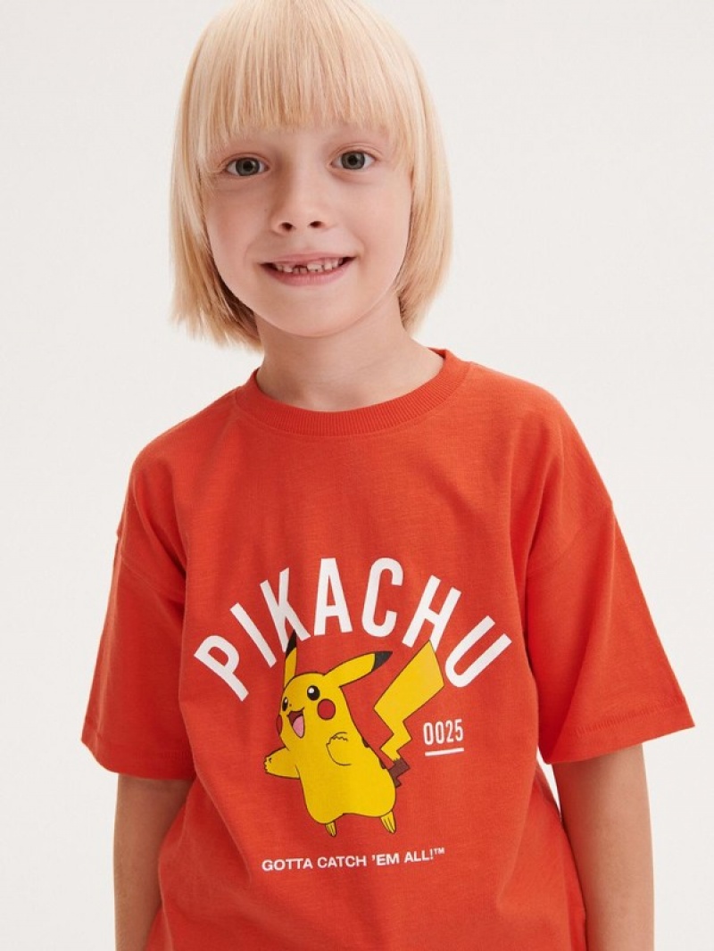 Reserved Pokémon T-shirts Jungen Rot | 0628-JVPNQ