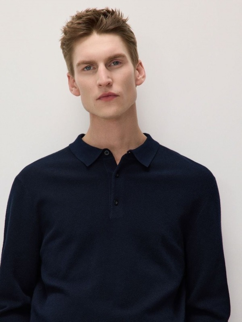 Reserved Polo Pullover Herren Navy | 4568-VSHFK