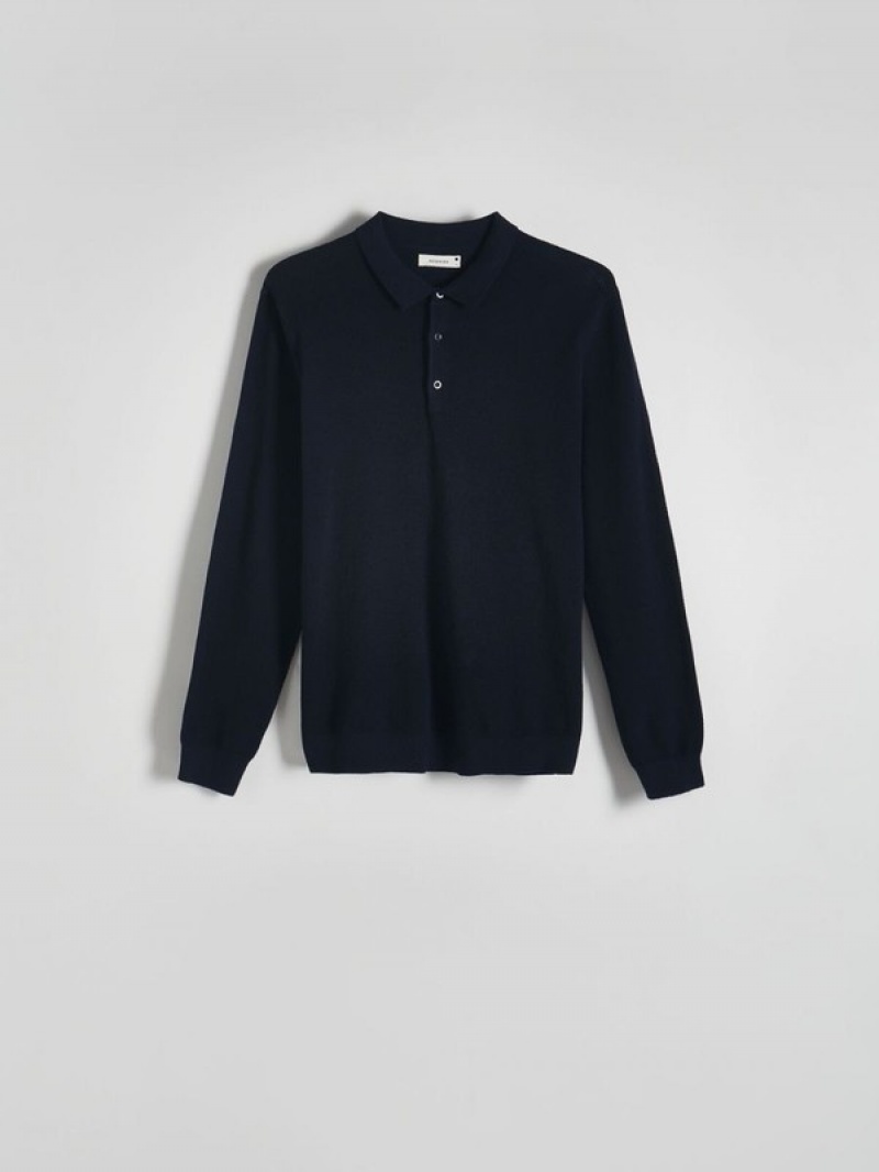 Reserved Polo Pullover Herren Navy | 4568-VSHFK