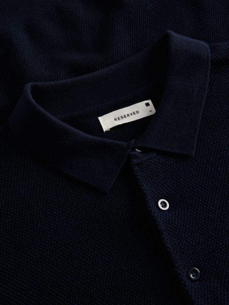 Reserved Polo Pullover Herren Navy | 4568-VSHFK