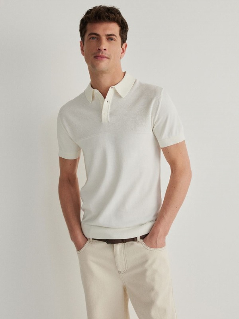 Reserved Polo Pullover Herren Weiß | 6593-SYLCA