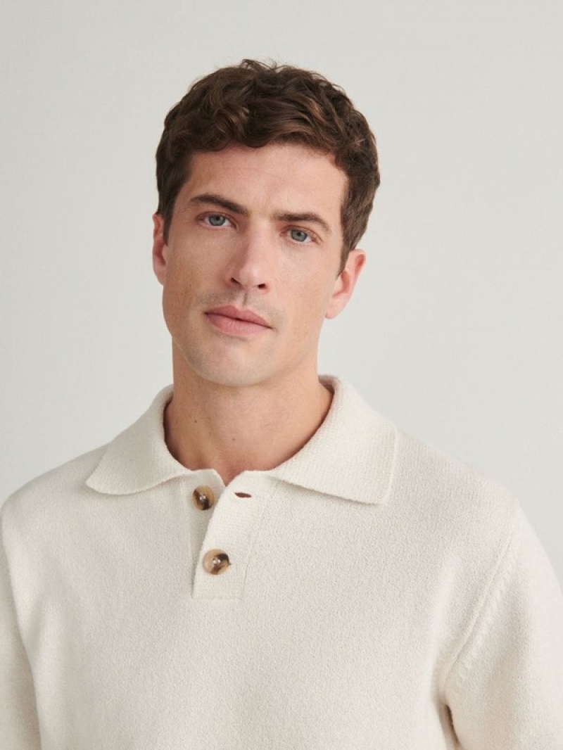 Reserved Polo Pullover Herren Weiß | 6851-IXSAB