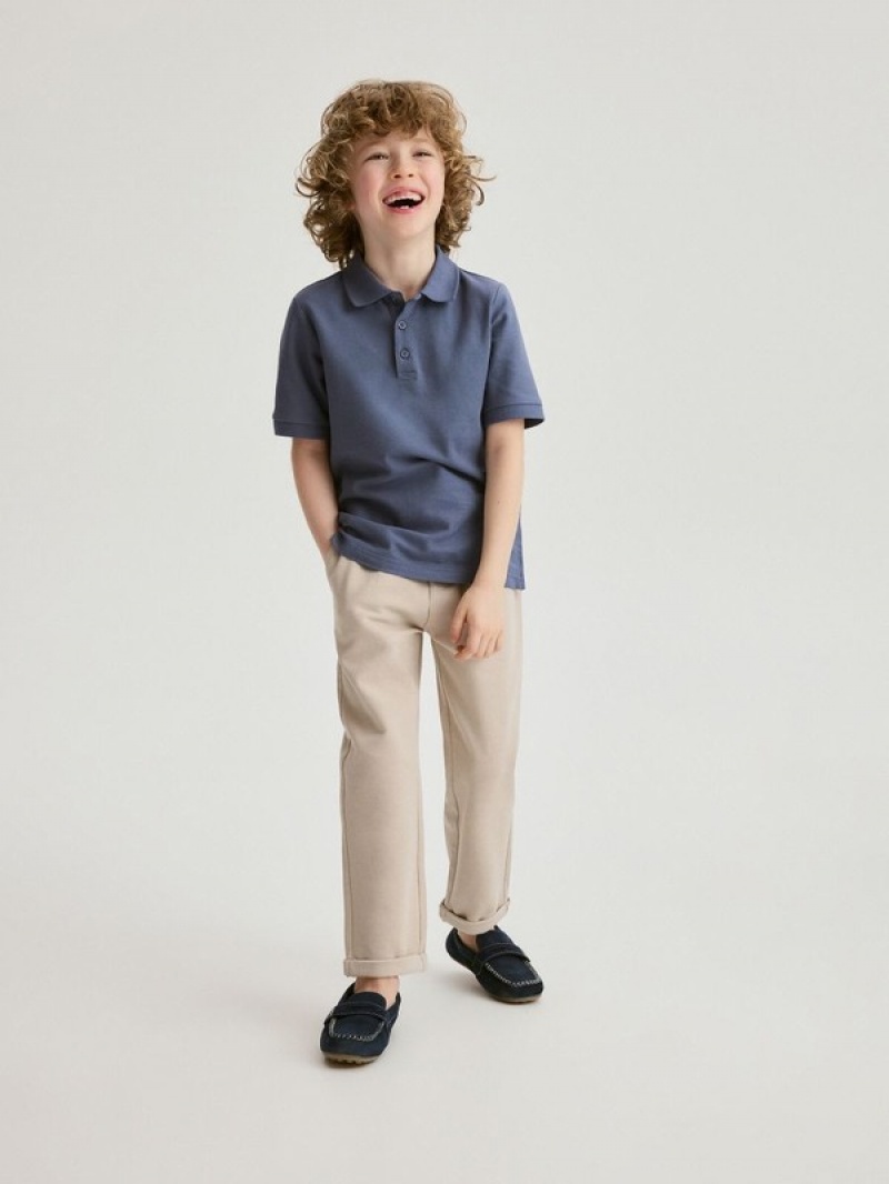 Reserved Polo T-shirts Jungen Grau Blau | 3168-YIBLT