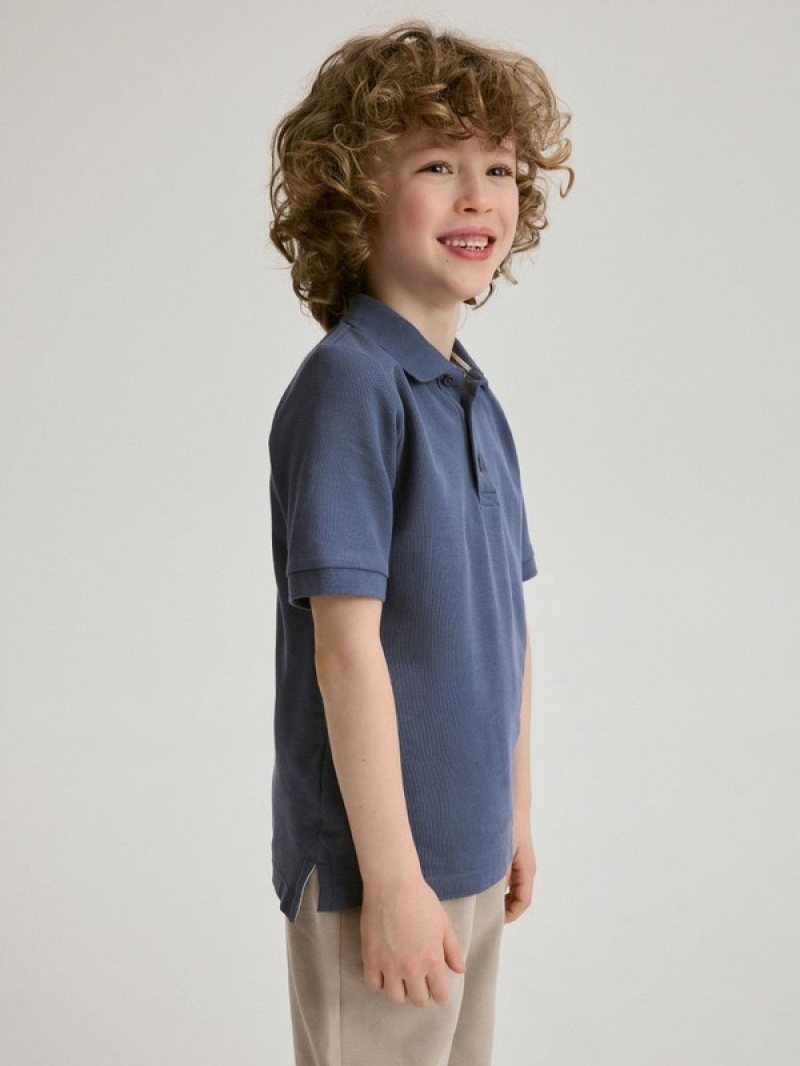 Reserved Polo T-shirts Jungen Grau Blau | 3168-YIBLT