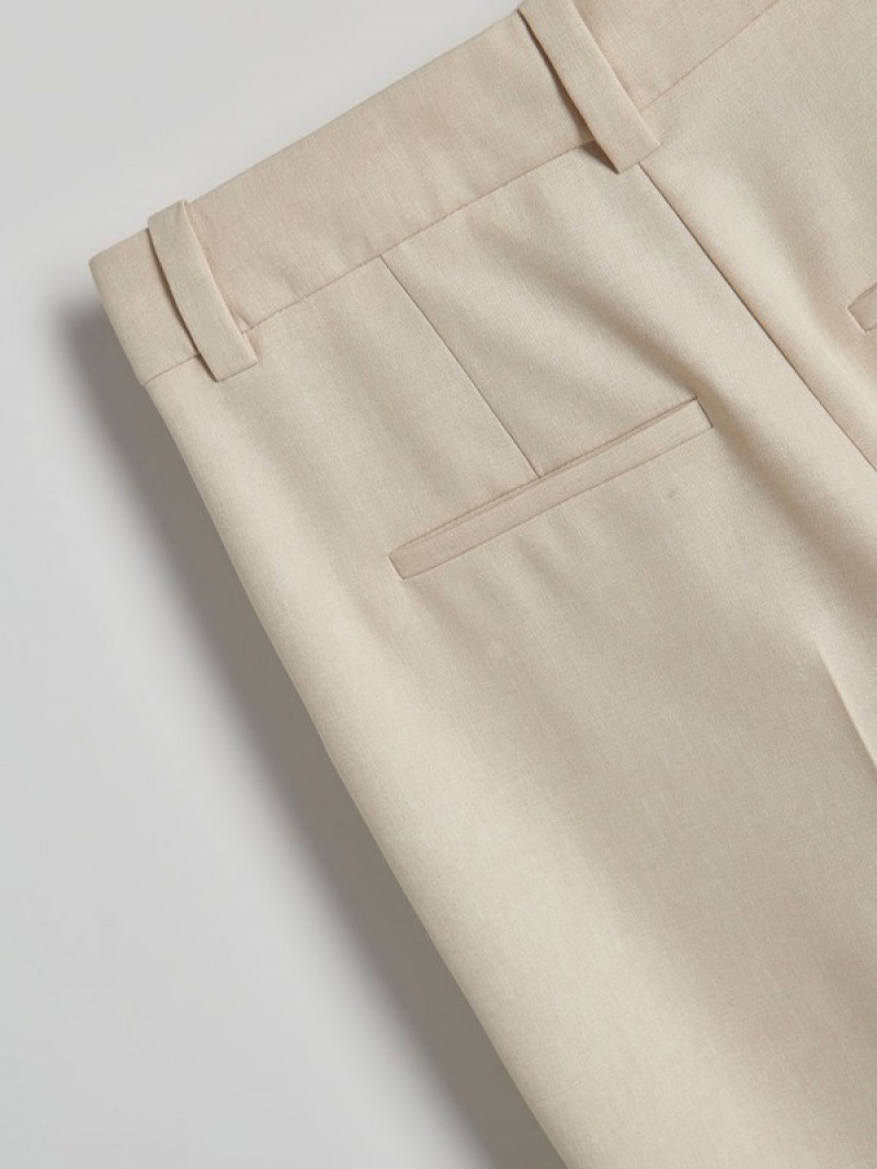 Reserved Pressed Crease Hosen Damen Beige | 2914-GVTBD