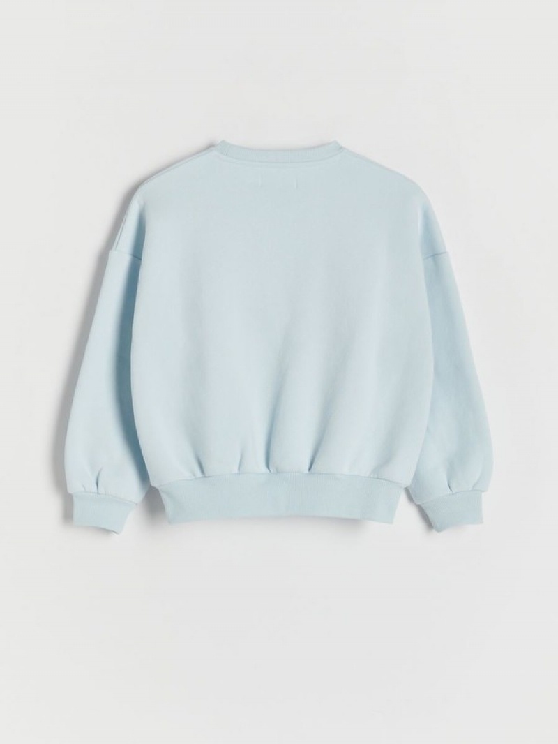 Reserved Printed Sweatshirts Mädchen Blau | 0386-SNYWM