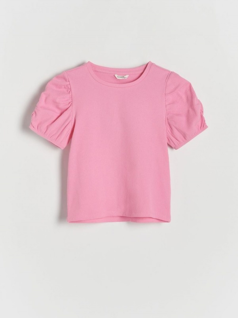 Reserved Puff Sleeve Hemd Mädchen Rosa | 5019-JPVXI