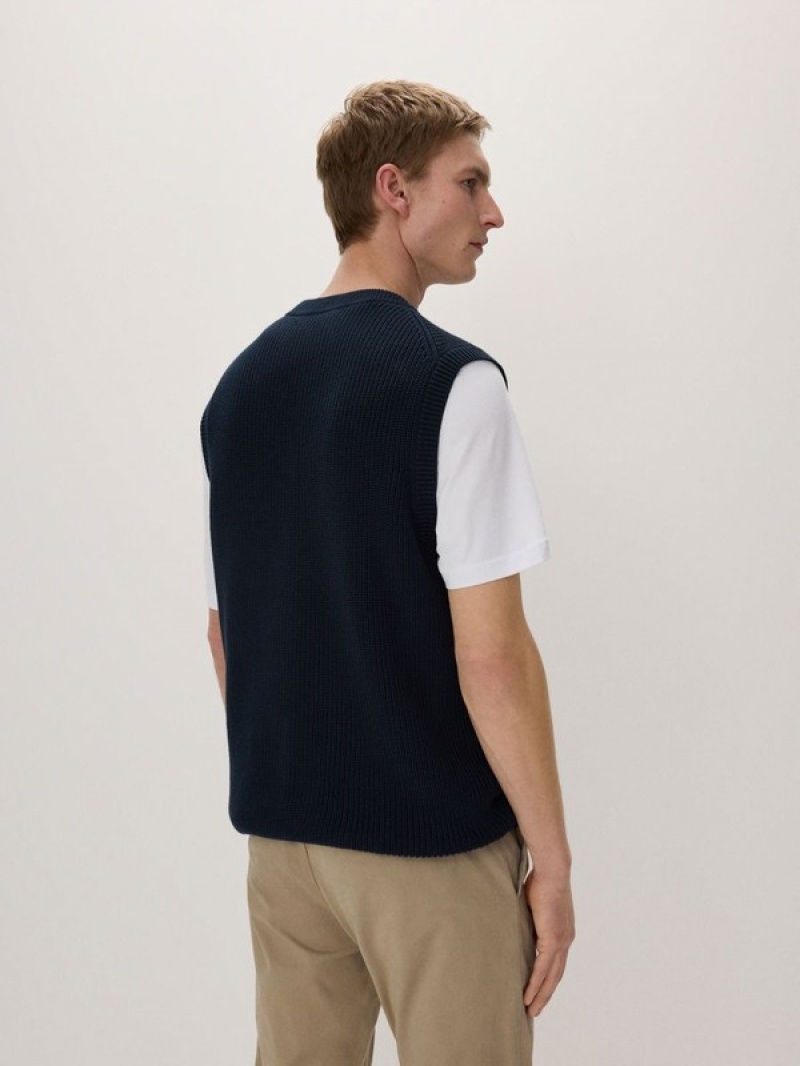 Reserved Pullover Vests Herren Navy | 7953-PLQYF