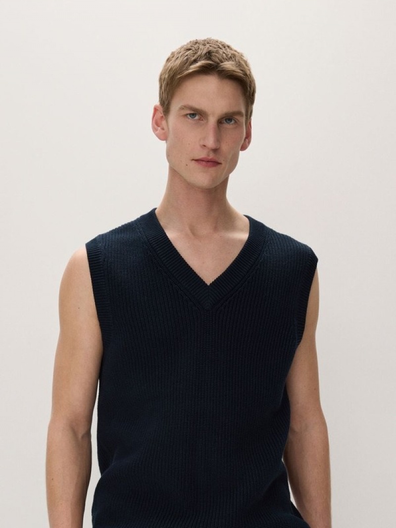 Reserved Pullover Vests Herren Navy | 7953-PLQYF