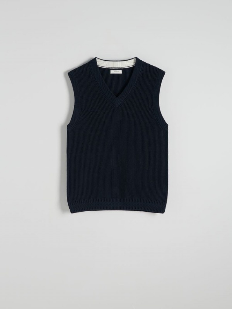 Reserved Pullover Vests Herren Navy | 7953-PLQYF