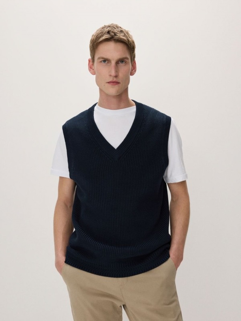 Reserved Pullover Vests Herren Navy | 7953-PLQYF