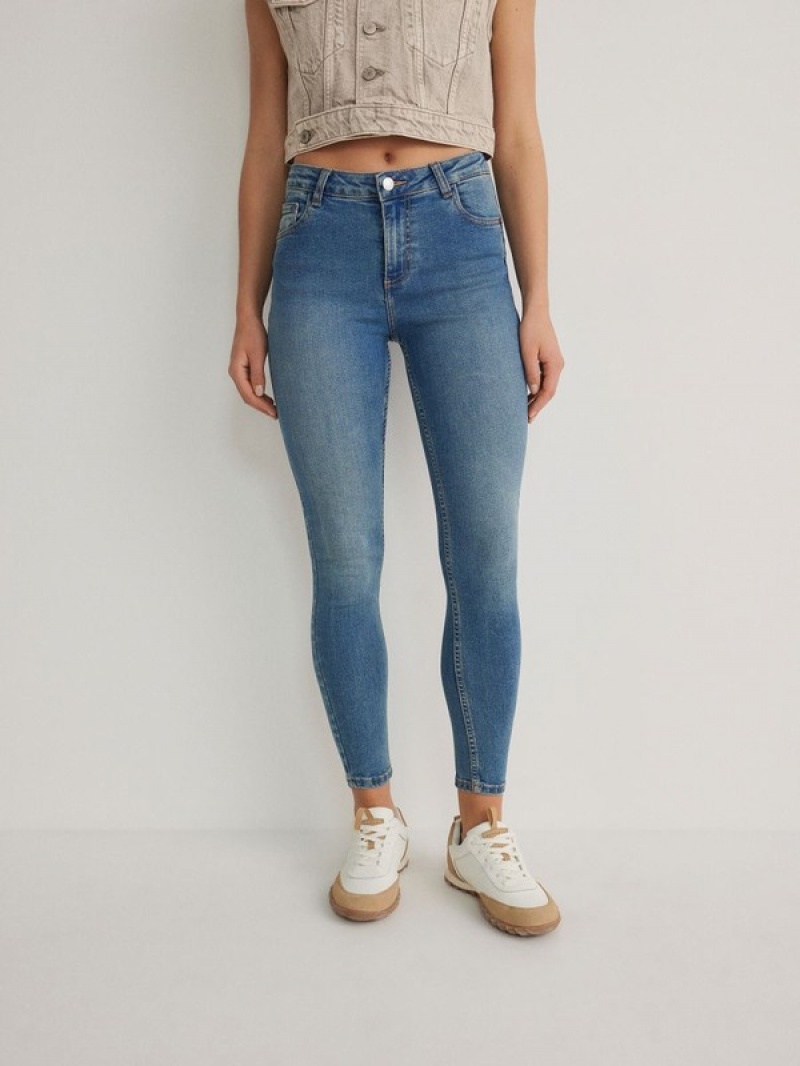 Reserved Push Up Jeans Damen Grau Blau | 2197-NBQAZ