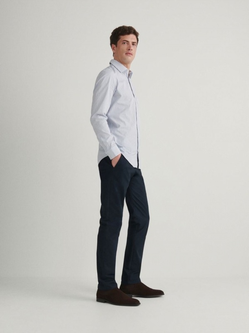 Reserved Regular Fit Chino Hosen Herren Navy | 6134-DRMHP