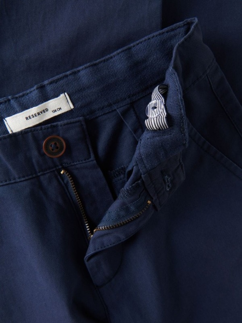 Reserved Regular Fit Chino Hosen Jungen Navy | 0873-VSPDY