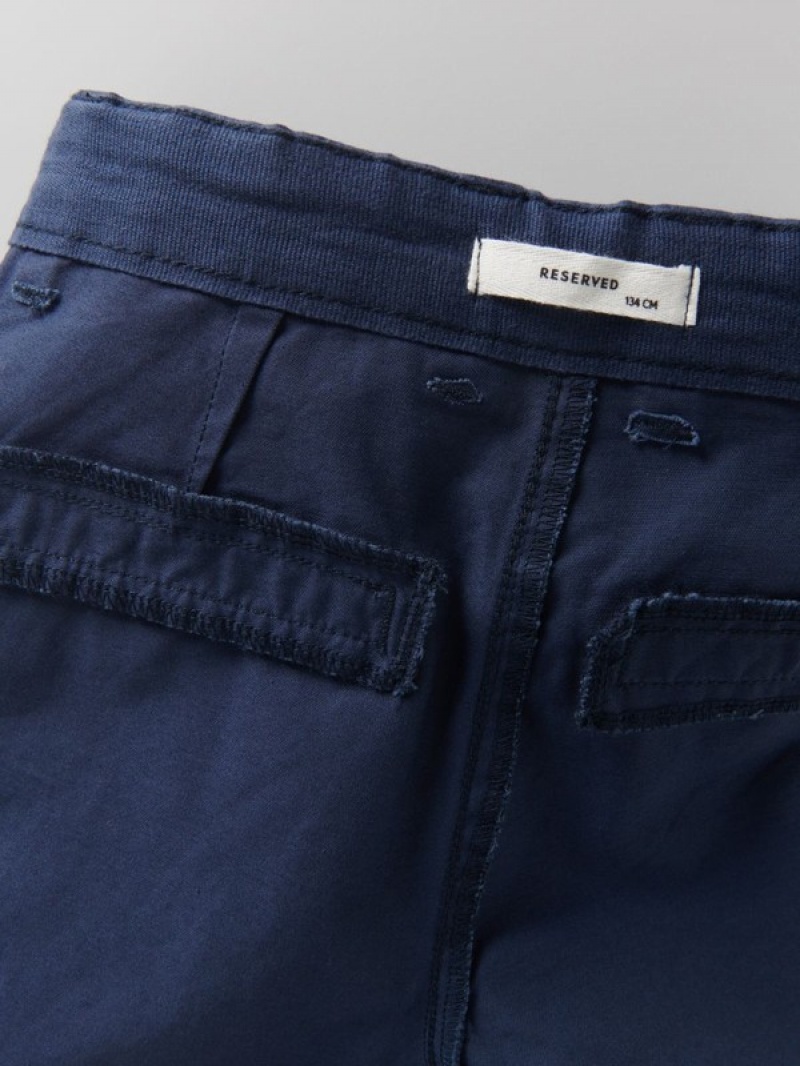 Reserved Regular Fit Chino Hosen Jungen Navy | 0873-VSPDY