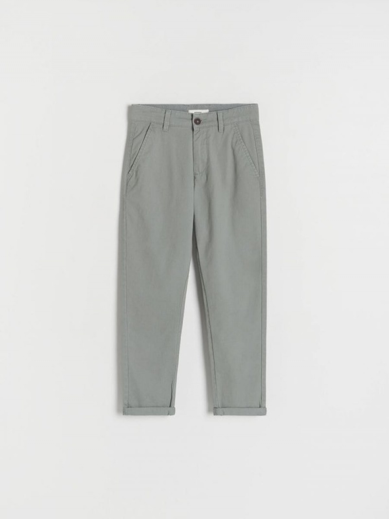 Reserved Regular Fit Chino Hosen Jungen Dunkelgrün | 3496-THAZK