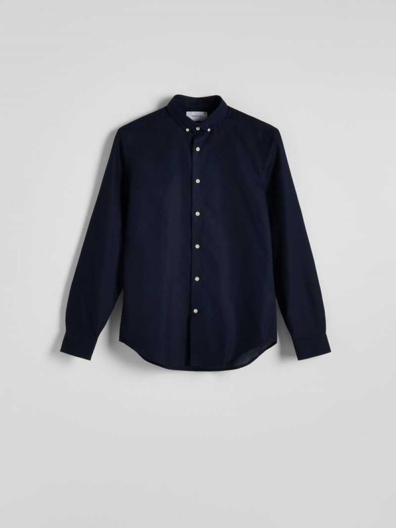 Reserved Regular Fit Plain Hemd Herren Navy | 8305-HFBUX