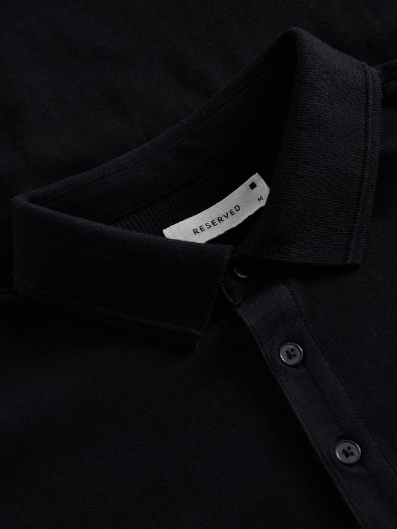 Reserved Regular Fit Polo Shirts Herren Schwarz | 6152-CSALI