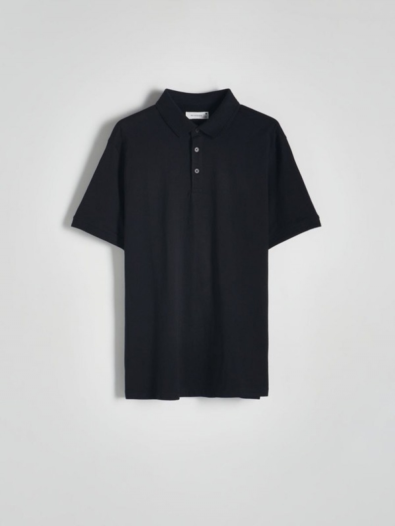 Reserved Regular Fit Polo Shirts Herren Schwarz | 6152-CSALI