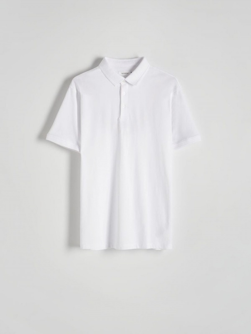 Reserved Regular Fit Polo Shirts Herren Weiß | 1736-SHYOE