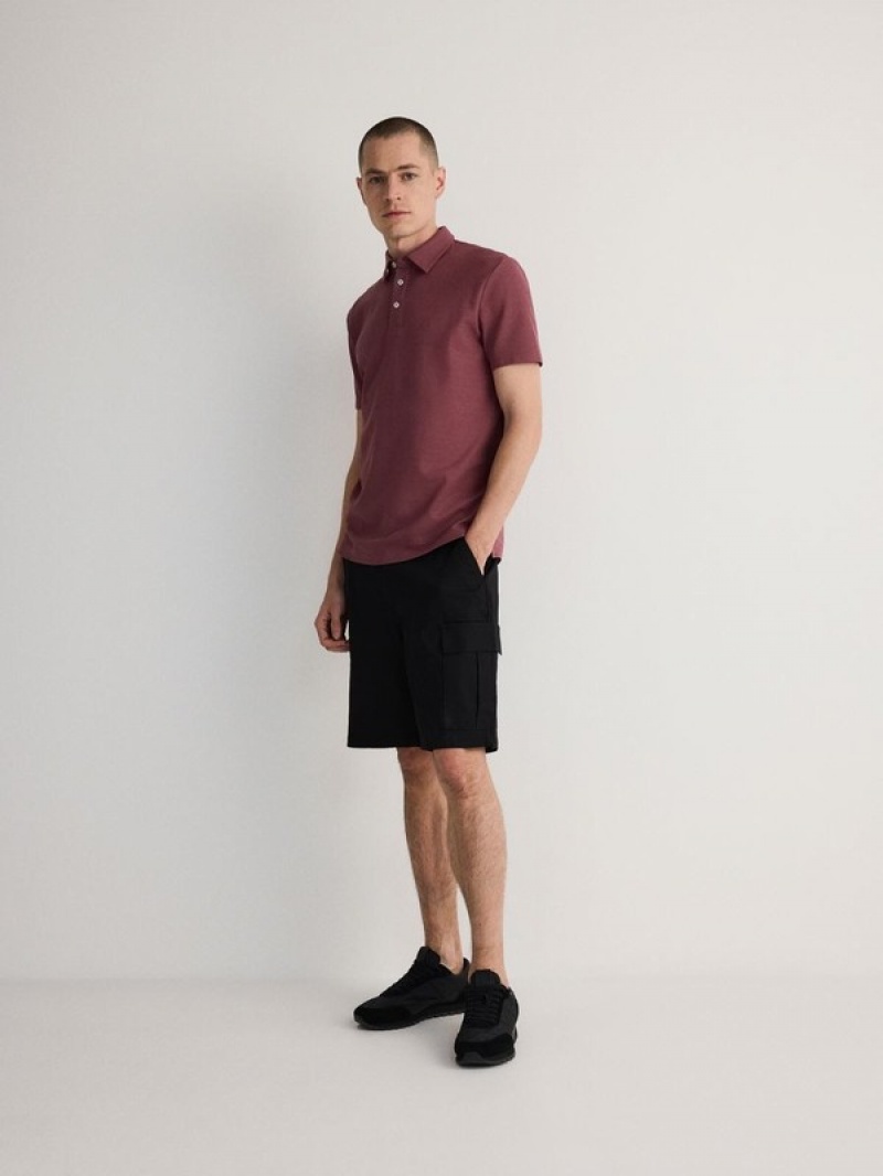 Reserved Regular Fit Polo Shirts Herren Lila | 0783-QTOUK