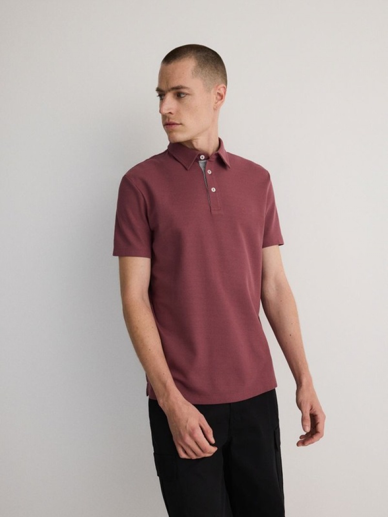 Reserved Regular Fit Polo Shirts Herren Lila | 0783-QTOUK