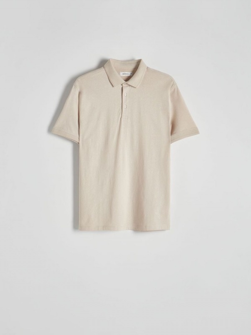 Reserved Regular Fit Polo Shirts Herren Beige | 3462-NSPIY