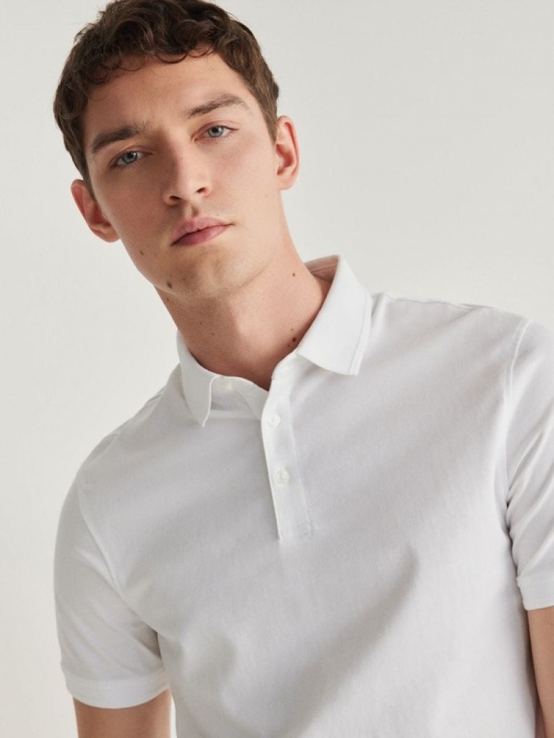 Reserved Regular Fit Polo Shirts Herren Weiß | 3264-DALVH