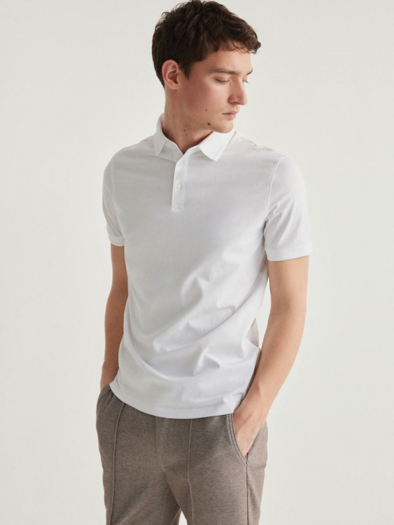 Reserved Regular Fit Polo Shirts Herren Weiß | 3264-DALVH