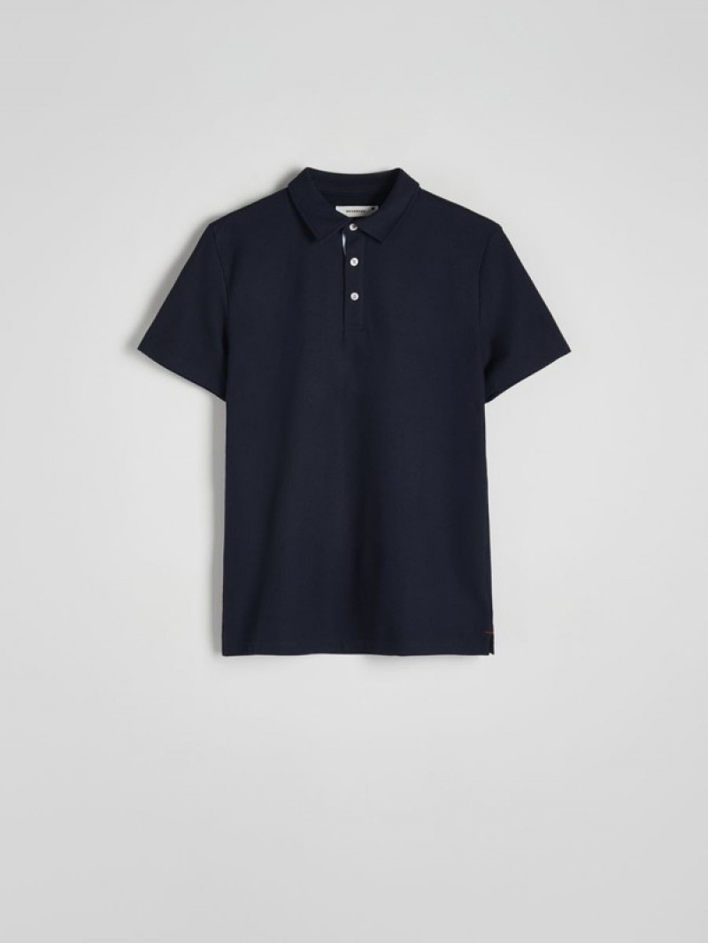 Reserved Regular Fit Polo Shirts Herren Navy | 4679-YMEQD