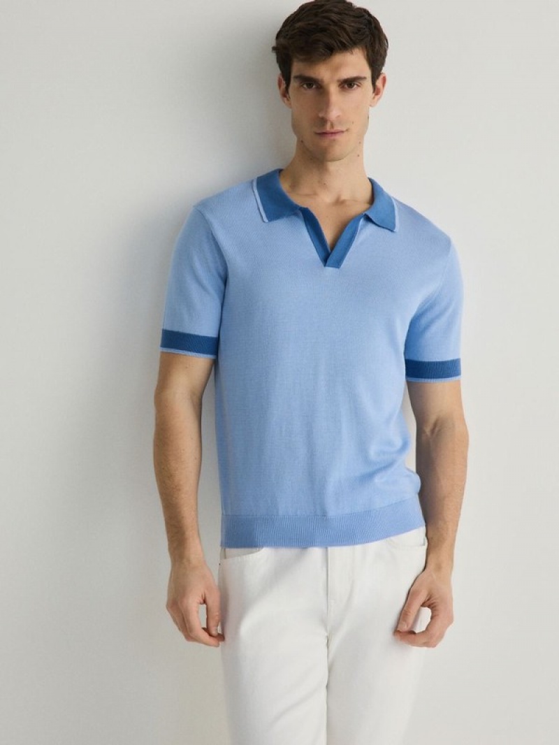 Reserved Regular Fit Polo Shirts Herren Hellblau | 6170-IPVSJ