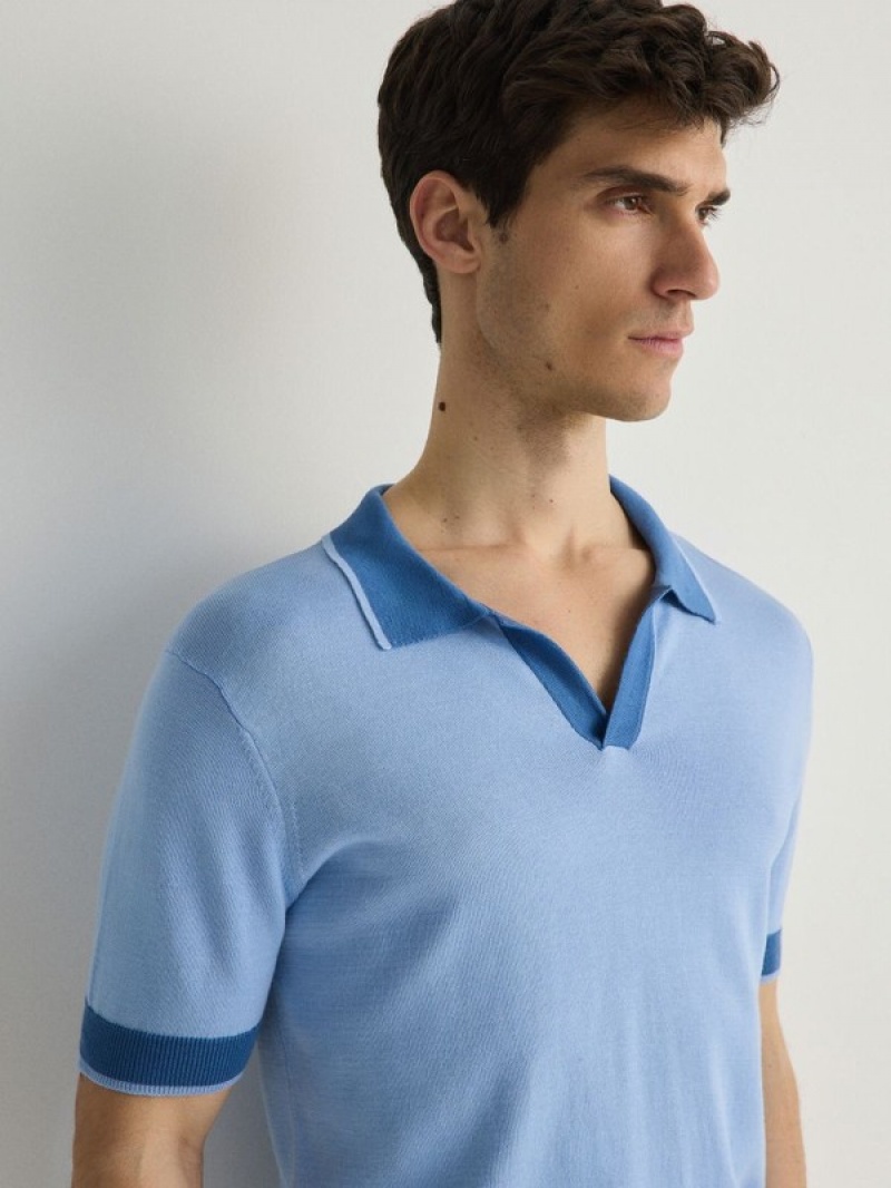 Reserved Regular Fit Polo Shirts Herren Hellblau | 6170-IPVSJ