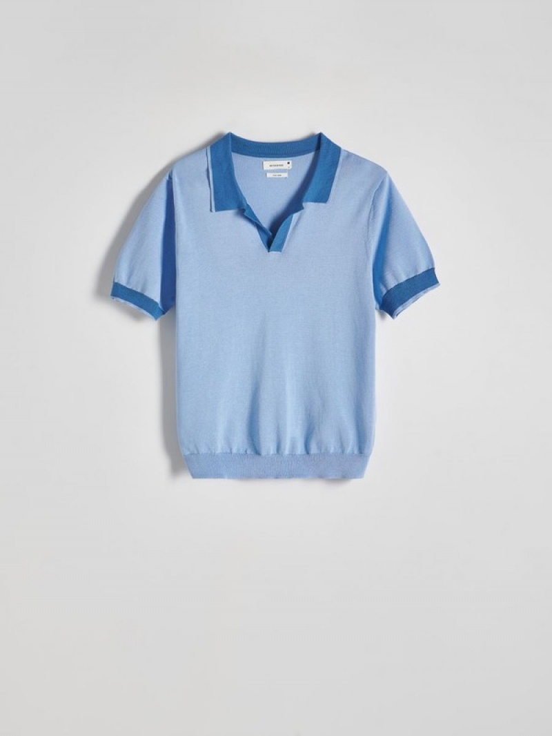 Reserved Regular Fit Polo Shirts Herren Hellblau | 6170-IPVSJ