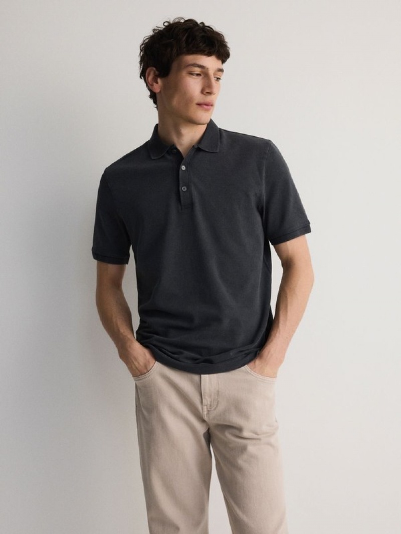 Reserved Regular Fit Polo Shirts Herren Dunkelgrau | 1827-WDNXV