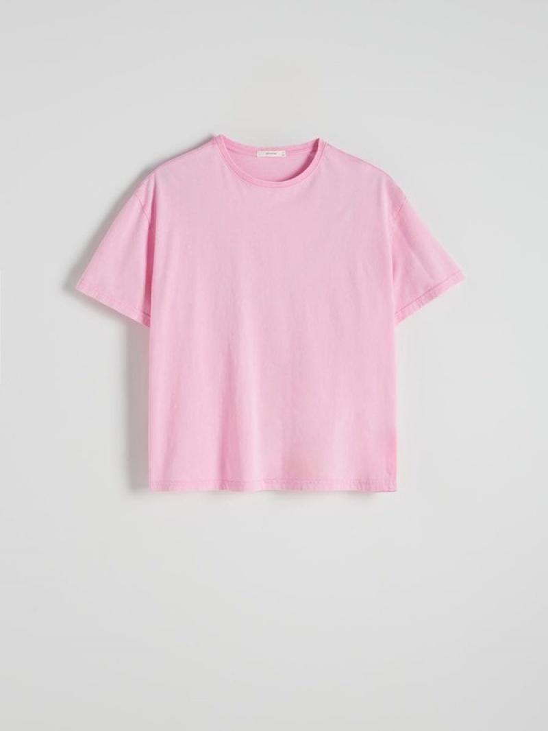 Reserved Regular Fit T-shirts Damen Rosa | 6374-DNXFQ