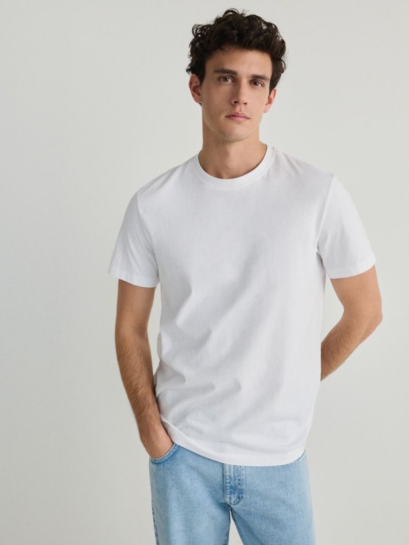 Reserved Regular Fit T-shirts Herren Weiß | 4128-PIYLC