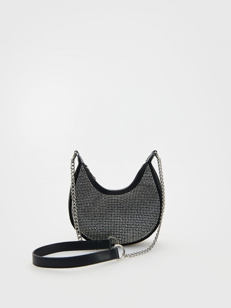 Reserved Rhinestone Detailing Taschen Mädchen Schwarz | 0912-SANKW