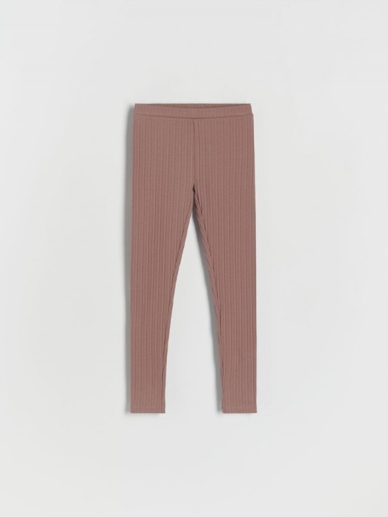 Reserved Rib Knit Jersey Leggings Hosen Mädchen Bordeaux | 6059-HTCQA