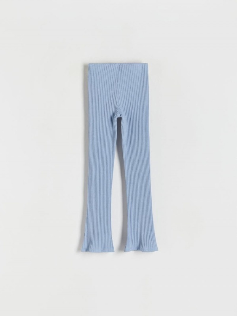 Reserved Rib Knit Leggings Hosen Mädchen Blau | 5624-OVSZG